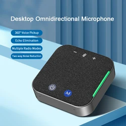 eppfun Bluetooth Speakerphone with Mic, 360° Voice Coverage Conference Microphone for Home Office, Smart Voice Enhance