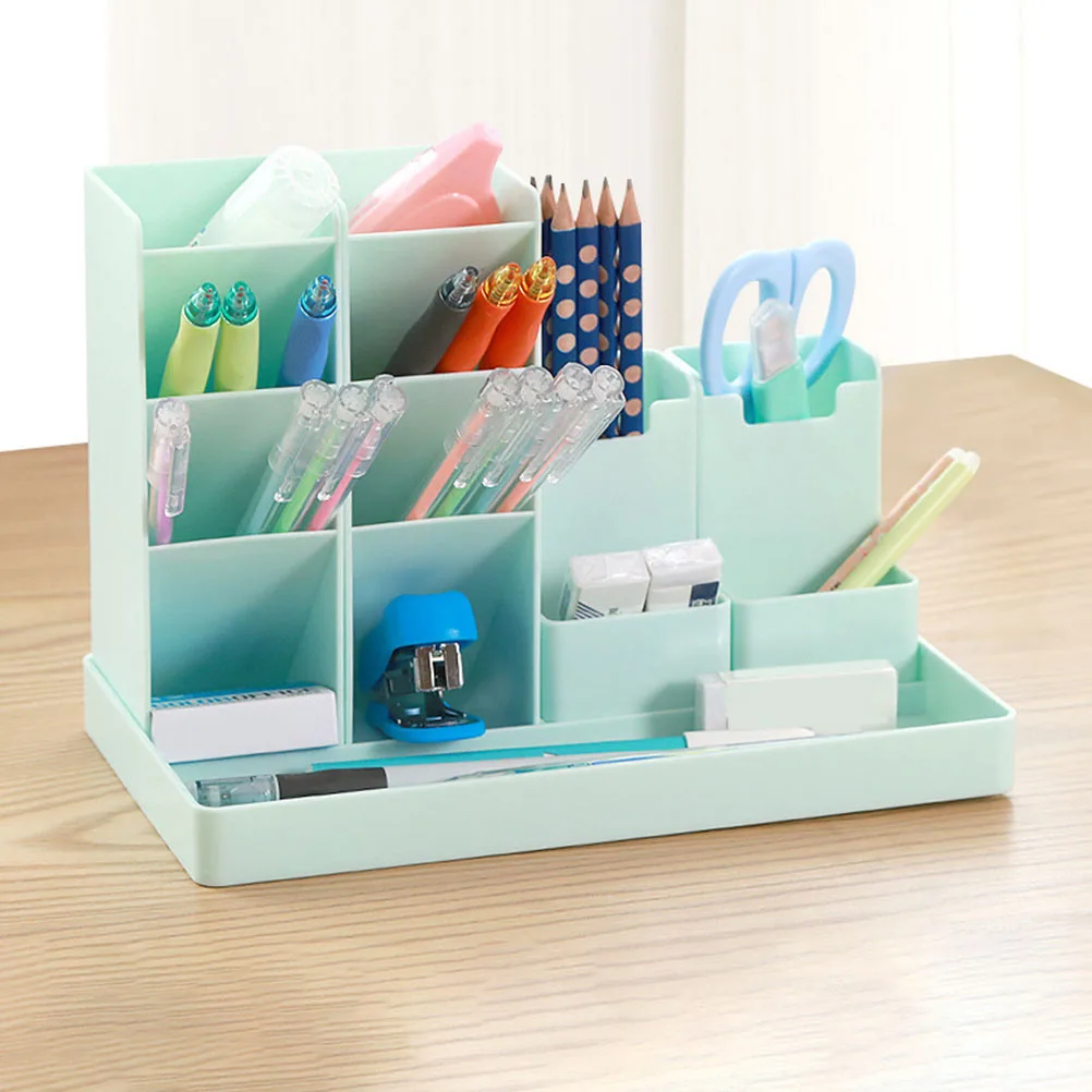 

Black Desk Storage Box Multi Function Pen ganizer Combined Holder Sturdy Desktop Pencil Stationery Office Supply Home