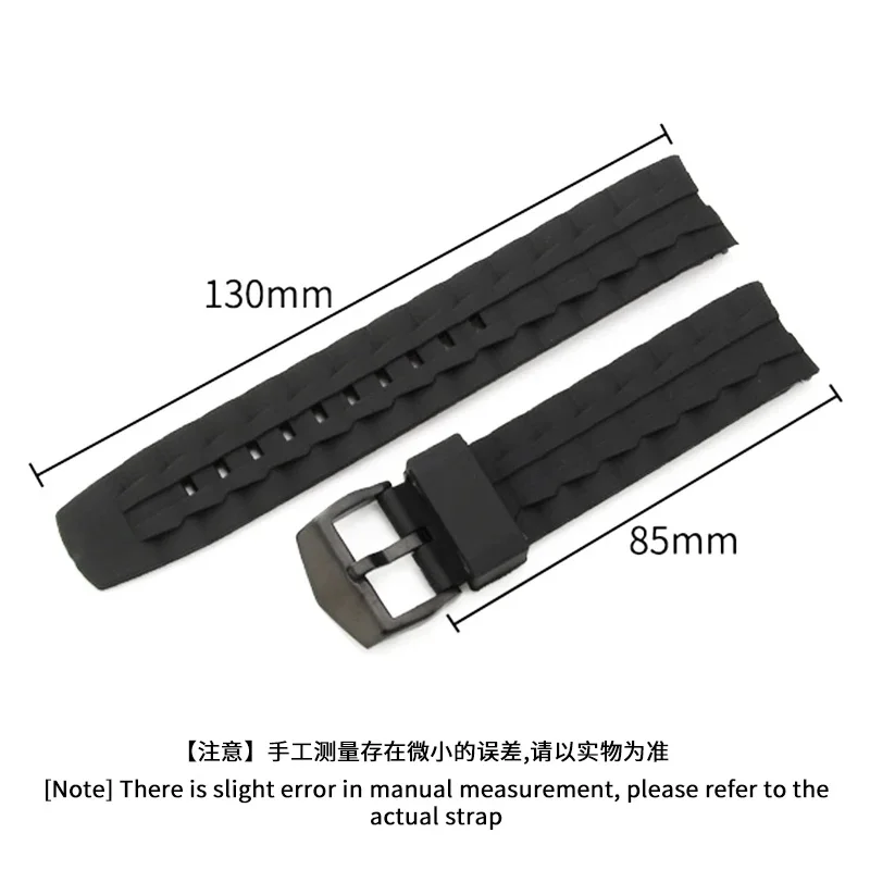 Premium Rubber Strap 22mm for Casio Edifice EF-550D EF-52 Stainless Pin Buckle Black Silicone Sport Men Replacement Watch Band view 3