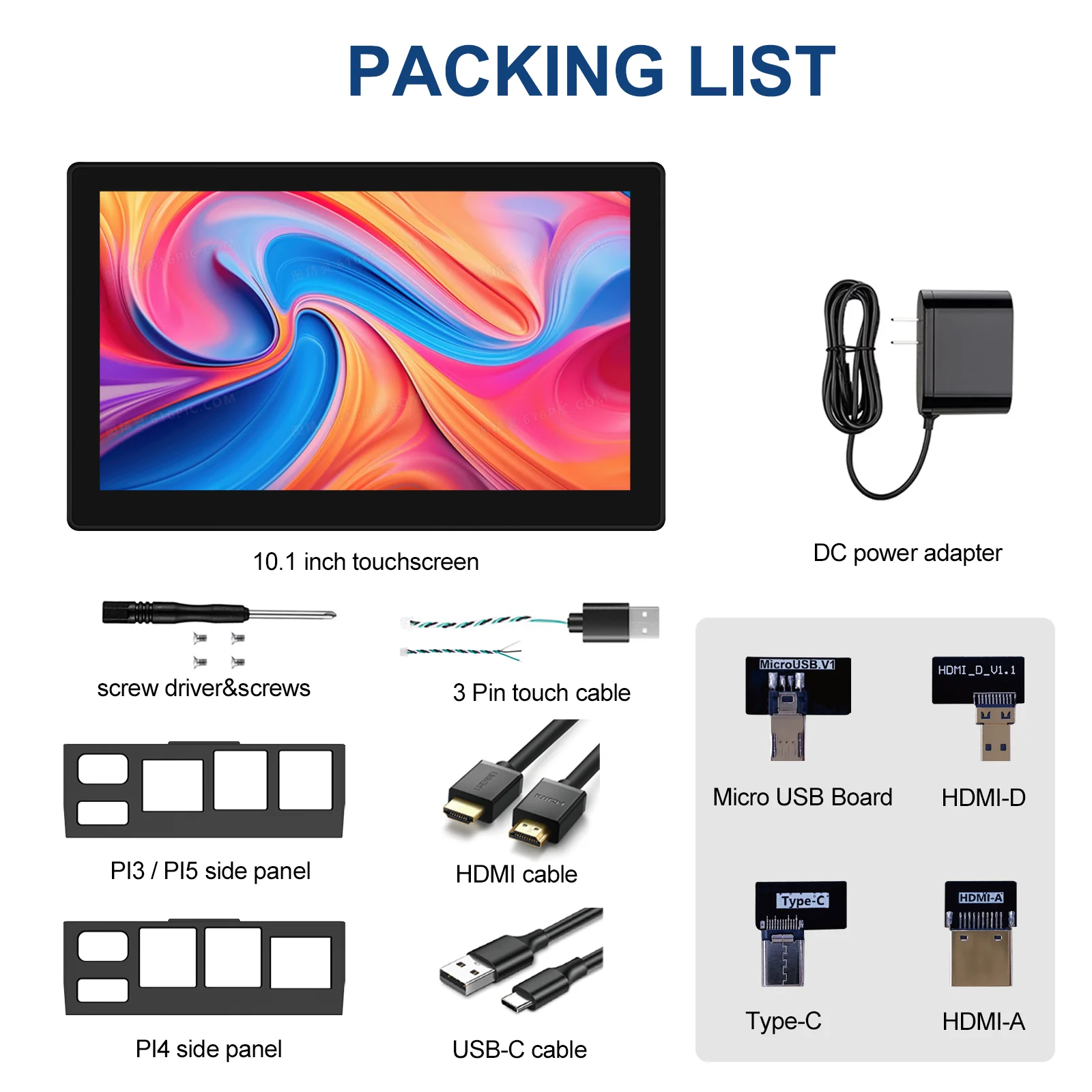 10.1 inch Raspberry Pi HDMI Touch Screen Portable Monitor 1920X1200 LCD Display for Raspberry Pi 4 4B 3B+ A+ Motherboard