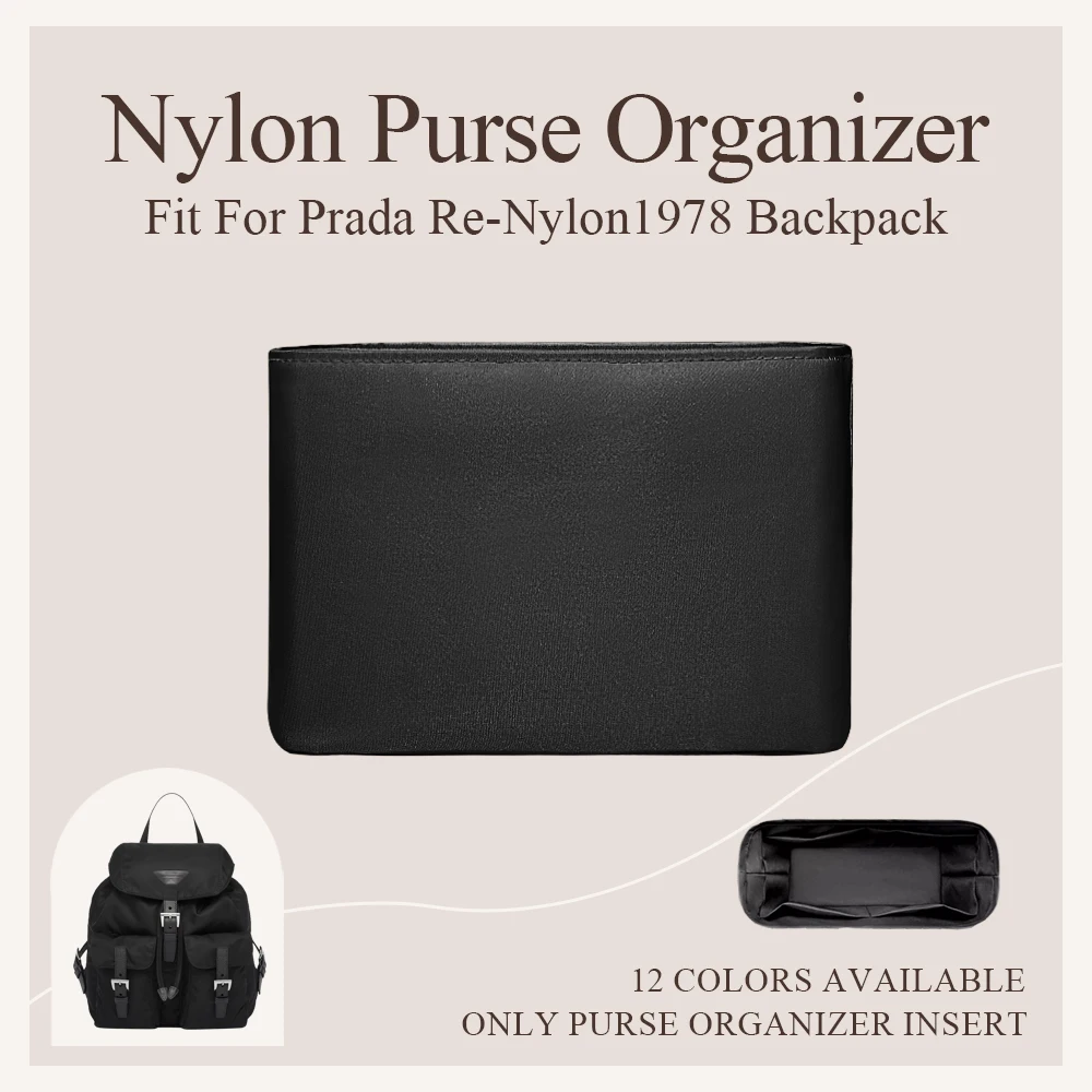 Nylon Purse Organizer Insert Fit for Prada Re-Nylon1978 Backpack Lightweight Inner Liner Storage Bag Inside Makeup Bag In Bag