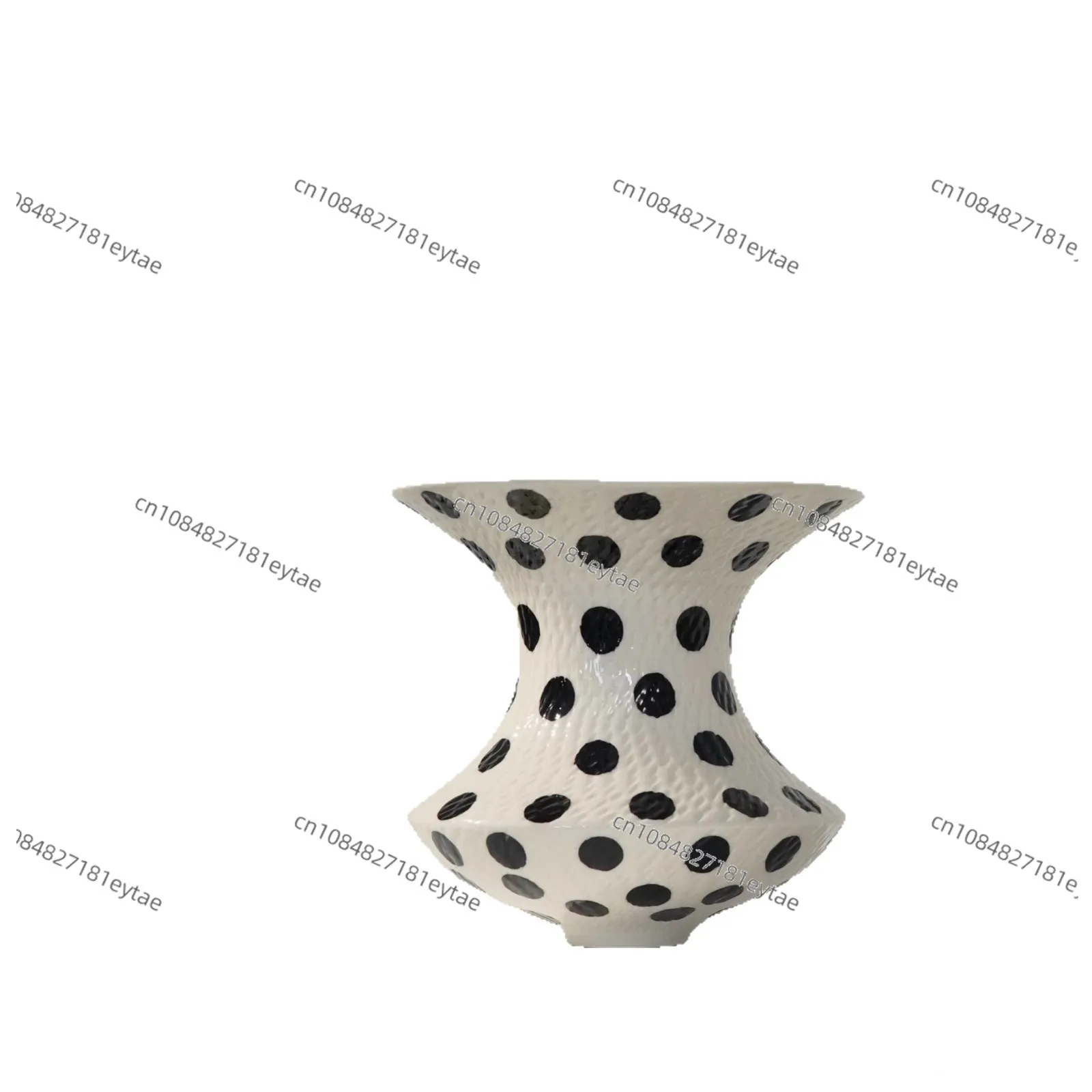 Polka Dot Ceramic Vase Handle Pot Flower Vase Flowerpot Ceramic Handicrafts Flower Arrangement Accessories Home Decoration