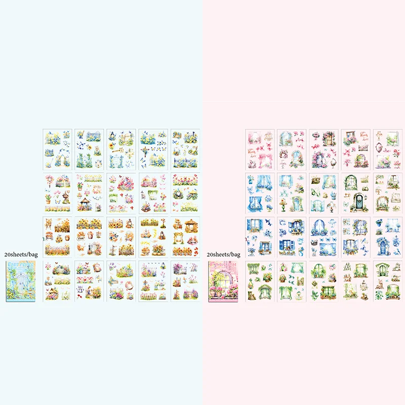 Mr Paper 20Pcs/bag Falling Flowers Garden Sticker Book Creative Material Stickers DIY Card Notebook Calendar