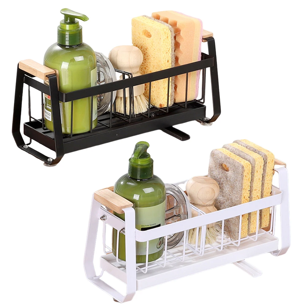 Küchenspüle, Schwammhalter mit hohem Bürstenhalter, Küchenarbeitsplatte, Organizer, Seifenschale, Abtropffläche für Küche, Badezimmer, Waschbecken