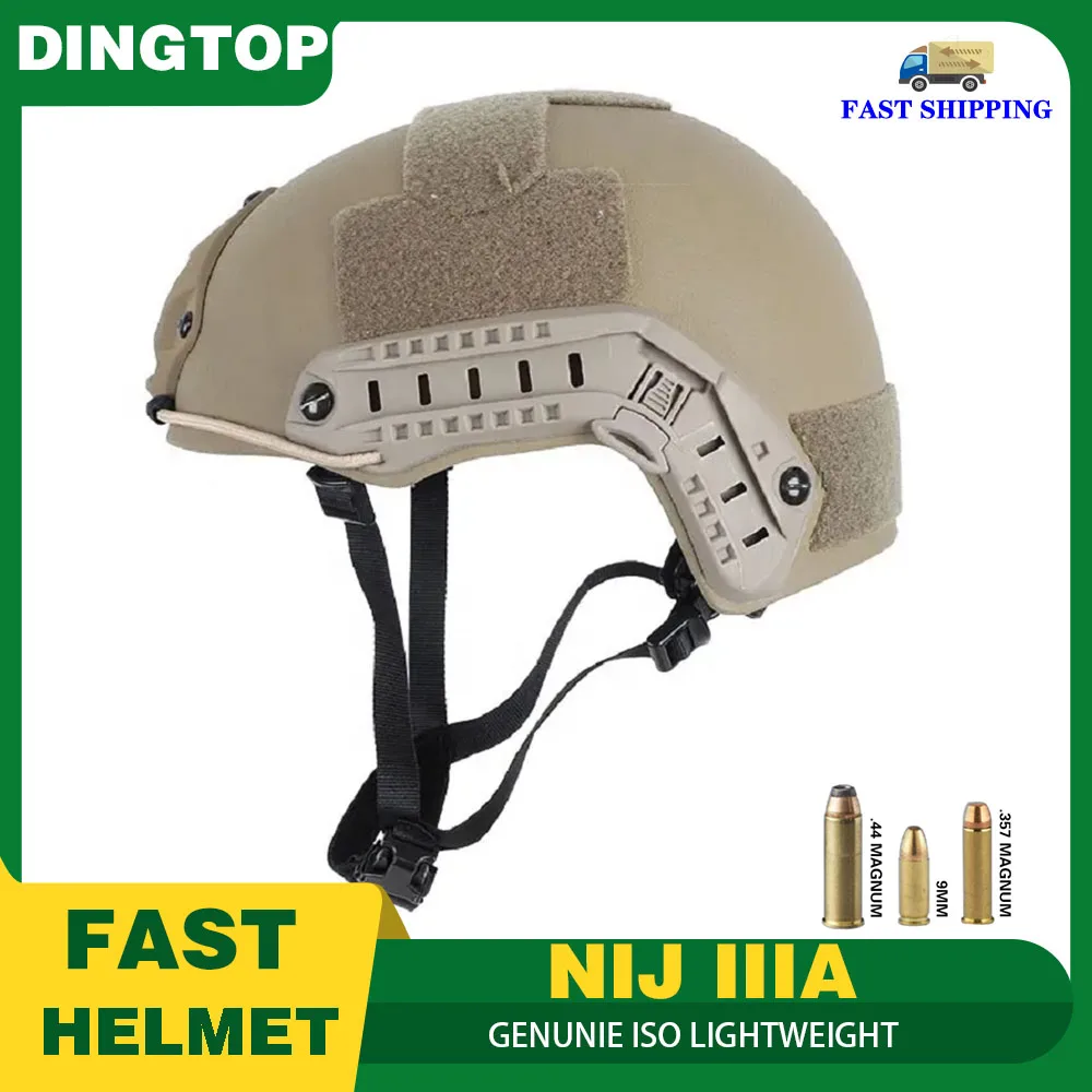 100% Aramid FAST High Cut Capacete Balístico NIJ IIIA Capacete à prova de balas Capacete do exército Headrim Bulletproof Body Armor Helmet