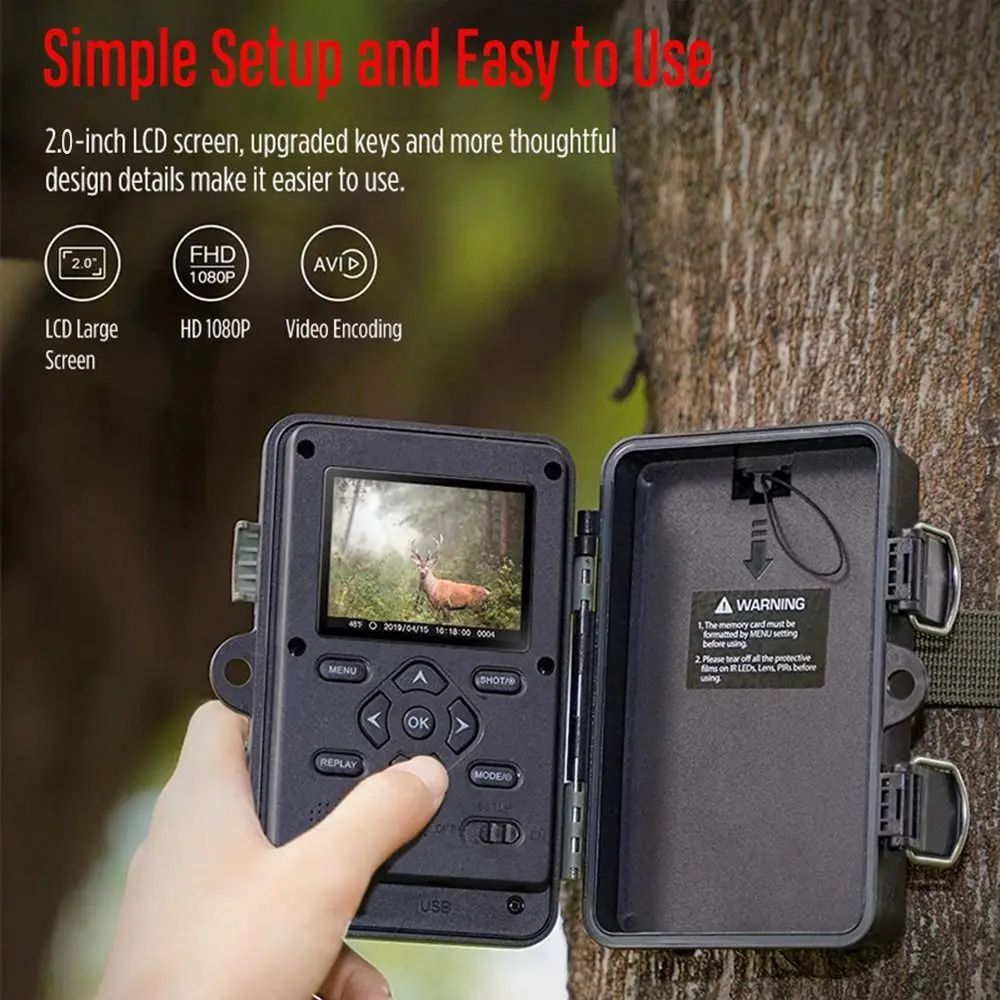 IP66 Waterproof Infrared Trail Track Camera Fast Infrared Trigger Automatic Wildlife Night Vision Photo Trap 120° Wide-Angle