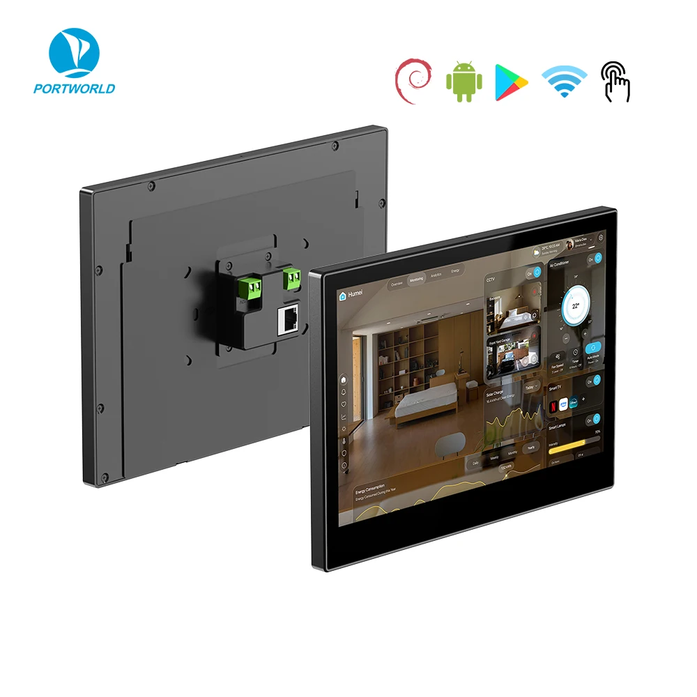 10.1 Inch in Wall Android 14 POE Tablet RK3576s Octa-Core Tuya Dashboard RS485 Control Panel for Commercial & Smart Building OEM