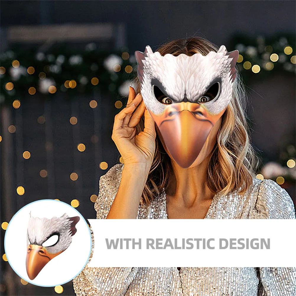 

2Pcs Animal Mask Realistic Bird Design Masquerade Party Accessory Halloween Costume Half Face Mask Party Accessories