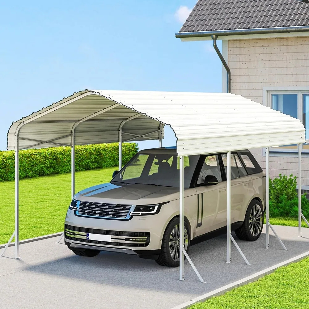 

10x15 Carport, сверхмощный металлический автомобильный порт, всепогодная защита, простая сборка для легковых автомобилей, грузовиков, лодок, тракторов и уличных S