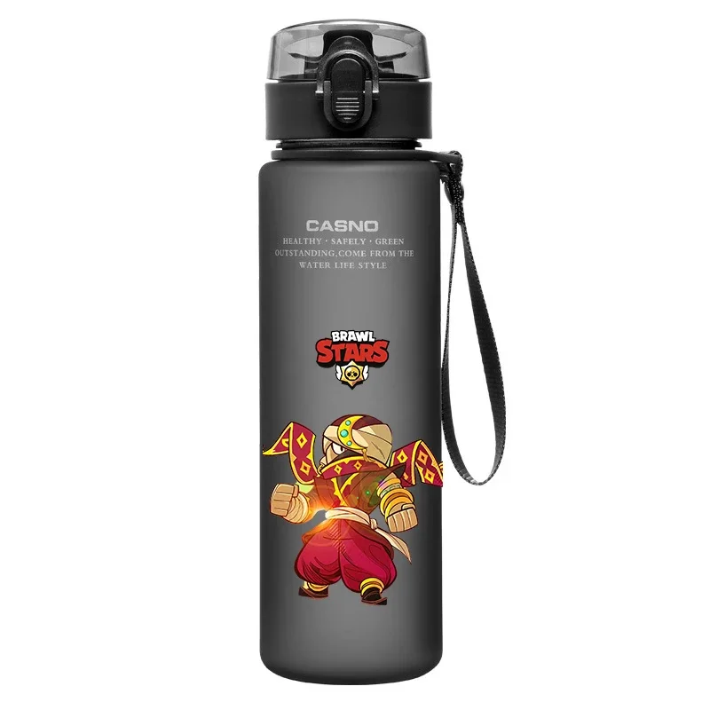 Wilderness Star 560Ml Water Cup Brawl Frosted Plastic Portable Sports Large Capacity Anime Water Cup Spike Leon Black Crow