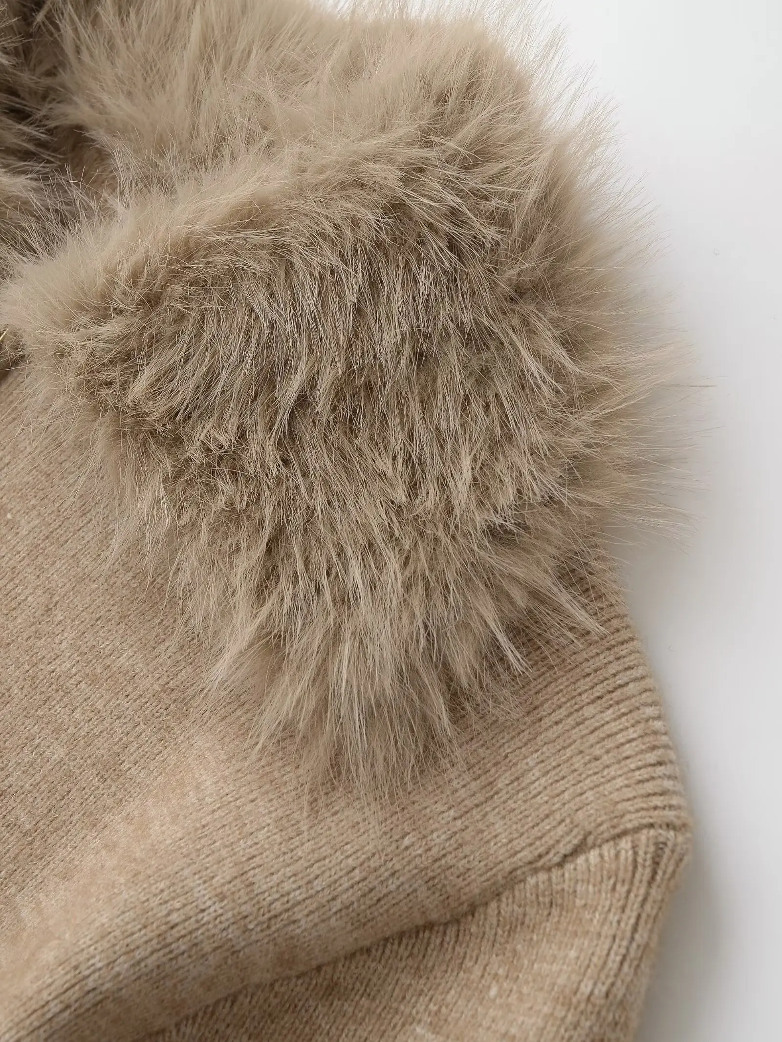 YY2740 Autumn/Winter 25 New Fashion Cotton Wool Artificial Fur Effect Collar Jacket Zipper Coat 2893149