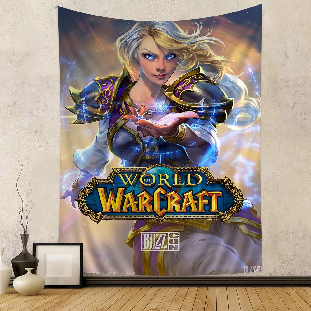 

W-World Of W-Warcraft Cartoon Tapestry Art Science Fiction Room Home Decor Wall Hanging Sheets