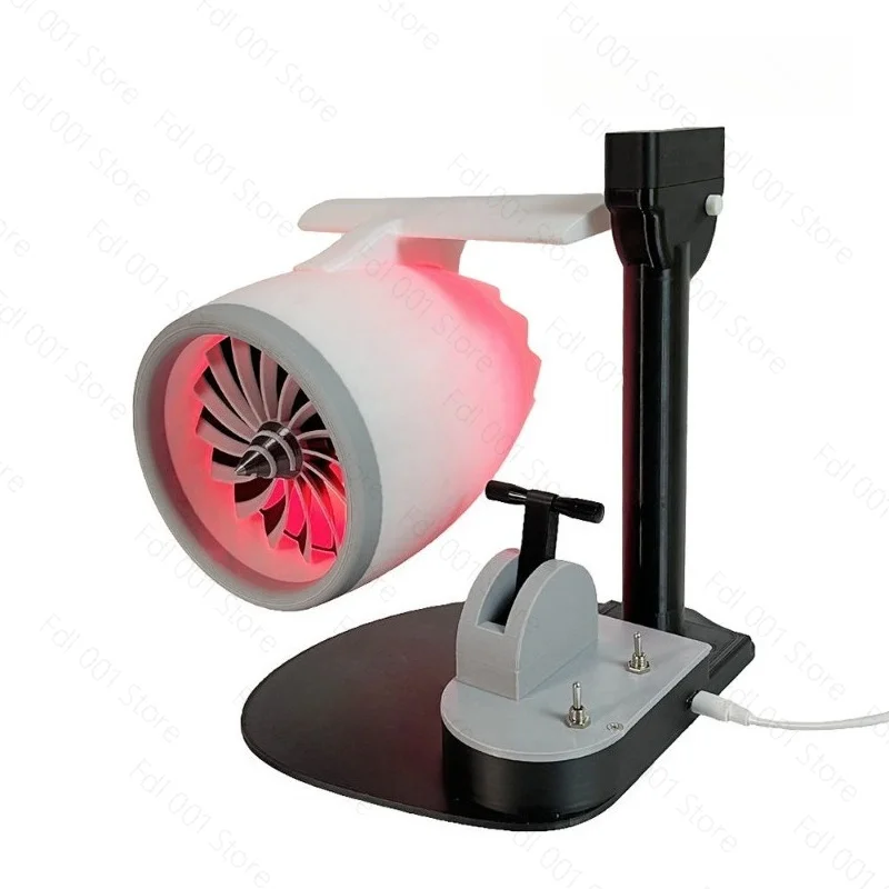 Desktop turbofan aircraft engine creative fan humidification spray with light