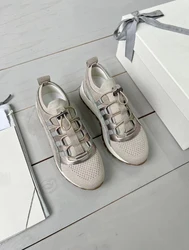 Autumn BC Women's Cashmere Flyweave Sneakers Casual Drawstring One-step Sports Fashion Big Size Woman Running Shoes