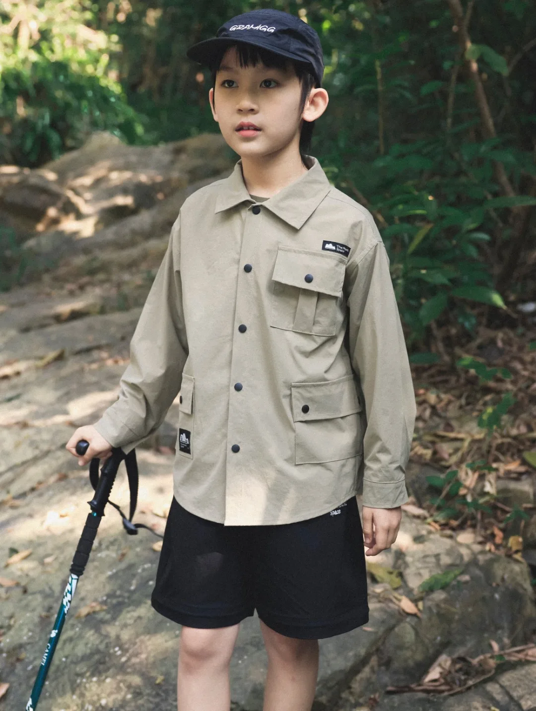 Quick Dry Long Sleeve Collared Shirt for Boys Outdoor Spring Season Multi Pocket Casual Wear Nylon Fabric Skin Friendly Breat...