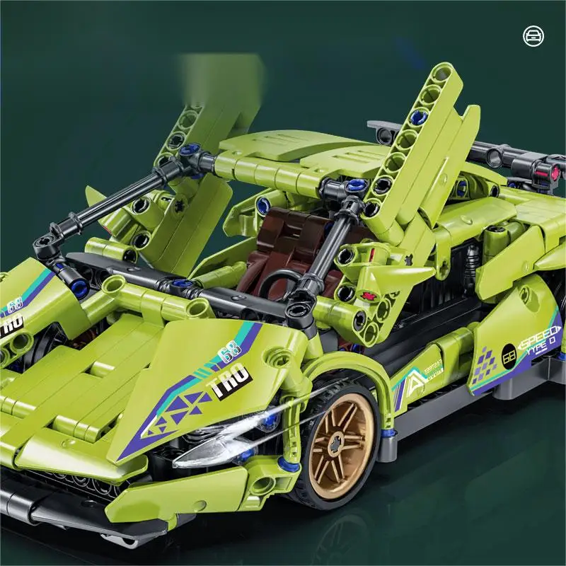 Technical Super Racing Car Model Building Blocks Automobile Pull Back DIY MOC Vehicle Bricks Children Construction Toys