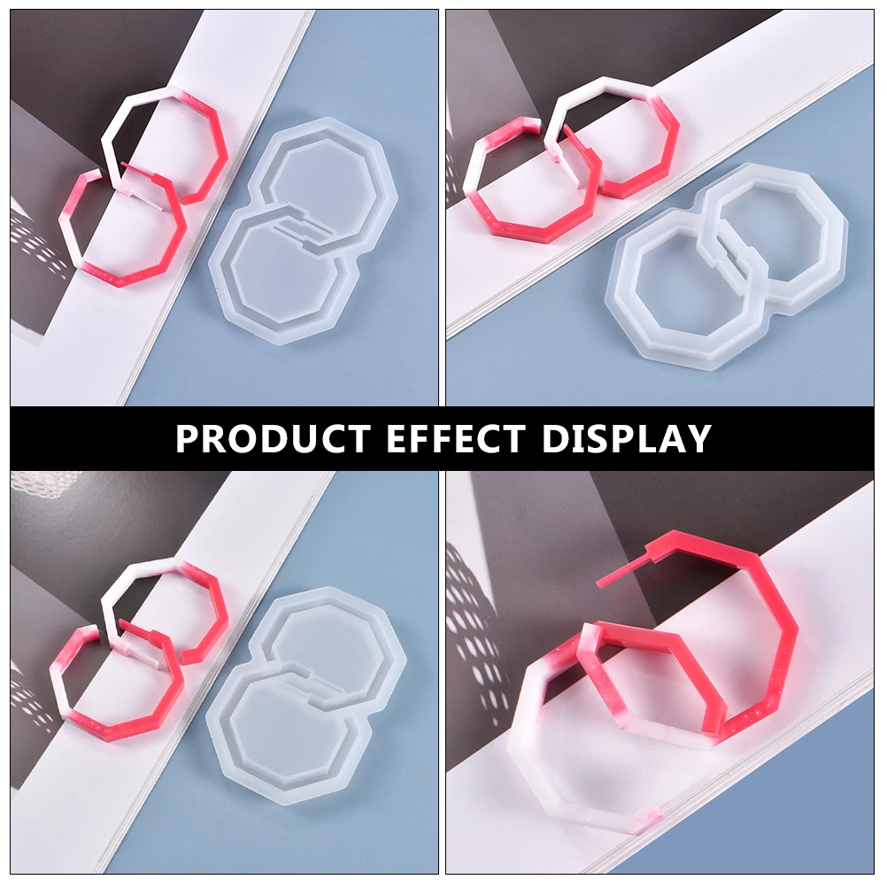 

2pcs Jewelry Making DIY Casting Mold Silicone Silicone Molds Locket Casting Flexible Reusable Earring Mold Gifts