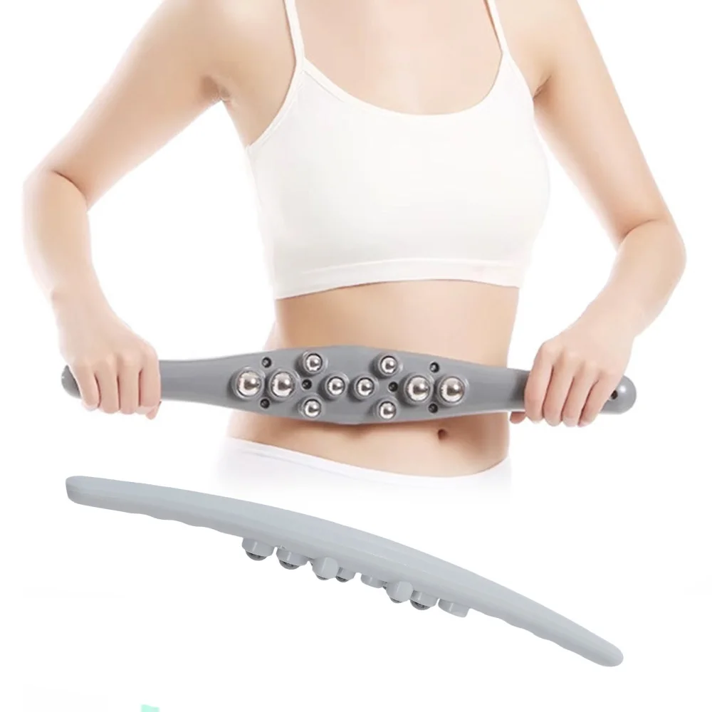 

10 Beads Magnetic Back Massage Roller Gua Sha Scraping Stick Point Treatment Face Body Massager Muscle Relax Steel Therapy Tools