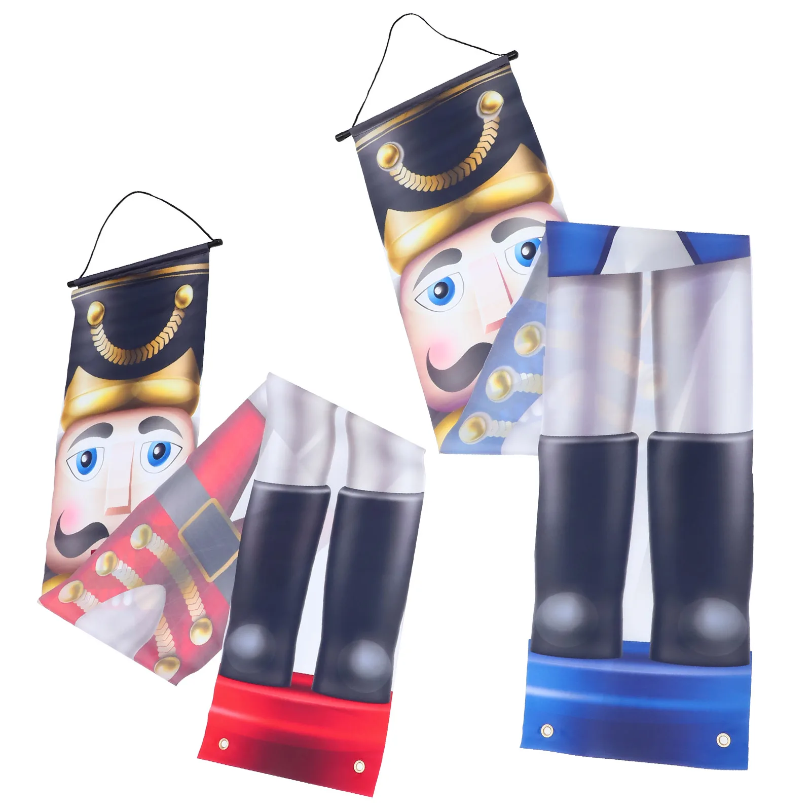 

2Pcs Nutcracker Xmas Couplets Hanging Decor Door Banner Flag Christmas Festival Party Supply Xmas Couplets Hanging Decor