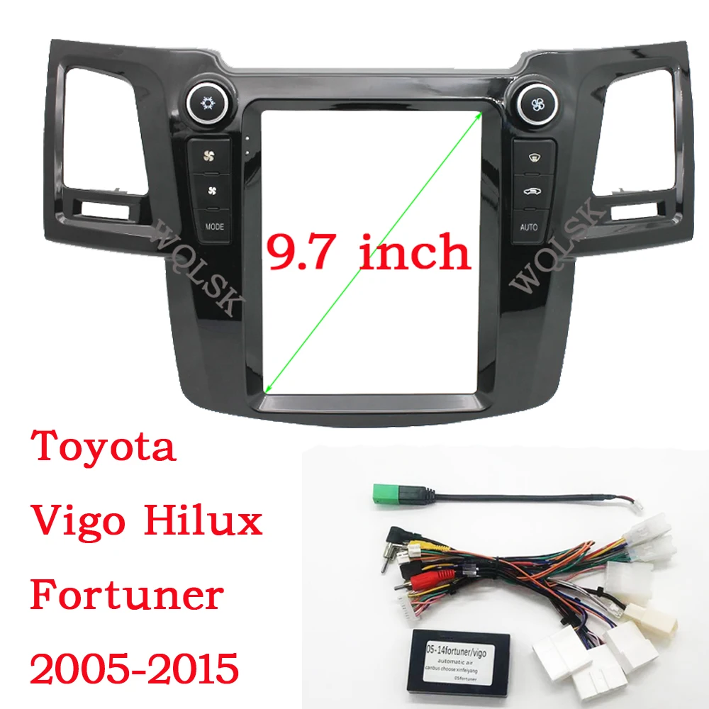 

WQLSK Car Fascia Frame Adapter For Toyota Vigo Hilux Fortuner 2005-2015 Tesla Style Android Radio Dash Fitting Panel Kit