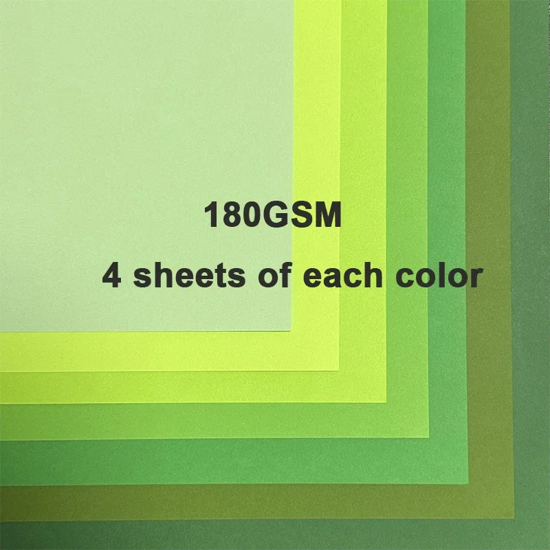 28 Sheets A4 Green Series Card Stock Thick Paper 8.5\