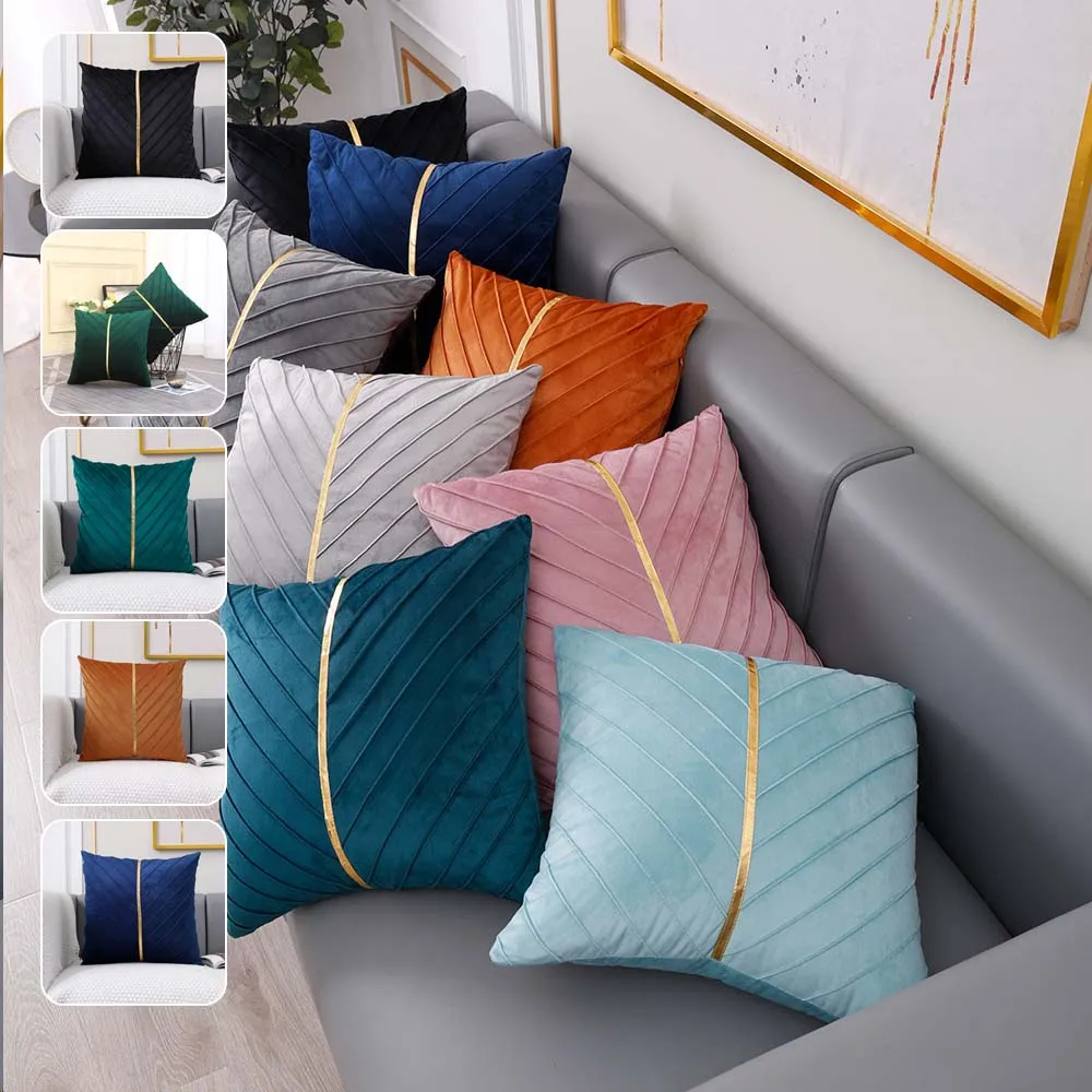 

Removable Soft Velvet Throw Pillow Covers Pack of 2 with Zipper Decorative Couch Pillowcase Cushion Covers Fundas Para Cojines