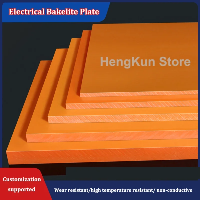 Temperature Resistant Insulation Orange Red Electrical Bakelite Plate Antistatic Phenolic Resin Sheet Thickness 0.5-30mm