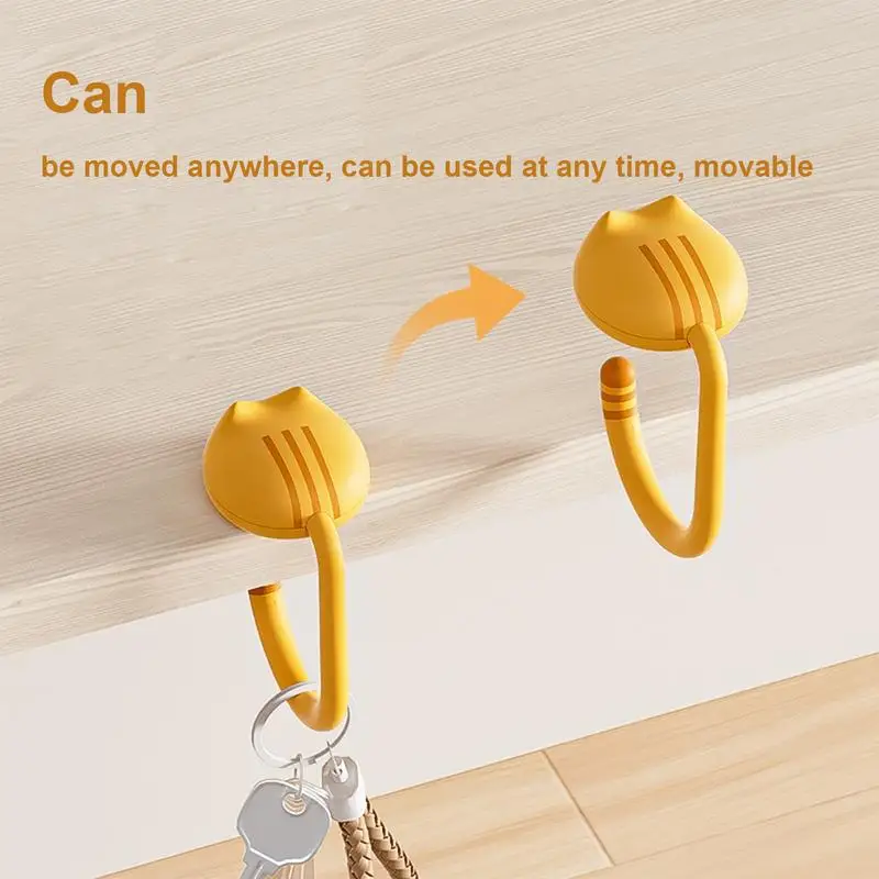 Cute Cat Tail Purse Hook Portable Multifunctional  Table Purse Bag Hooks for Home School Saving Space