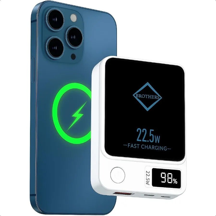 

Magnetic 10000 mAh Power Bank Safe Fast Charging 20W with USB Type C Charger LED Display Powerbank Compatible for Magsafe Porta