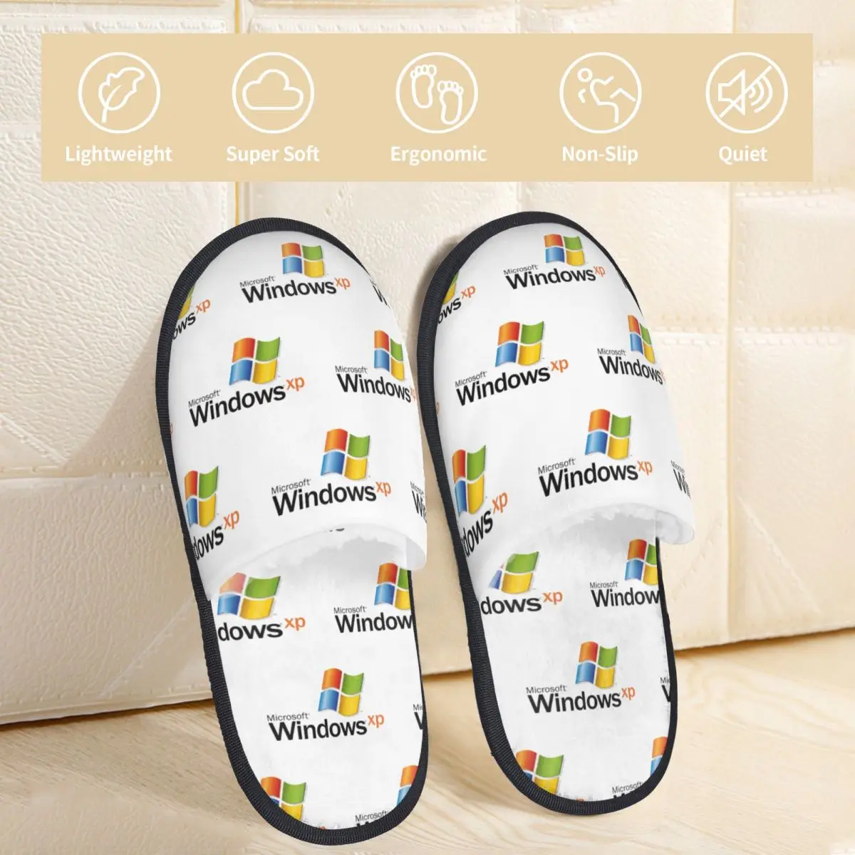 مخصص ويندوز Xp 2 النعال رغوة الذاكرة الدافئة الناعمة النساء شبشب منزل غرفة نوم أحذية منفوشة #2