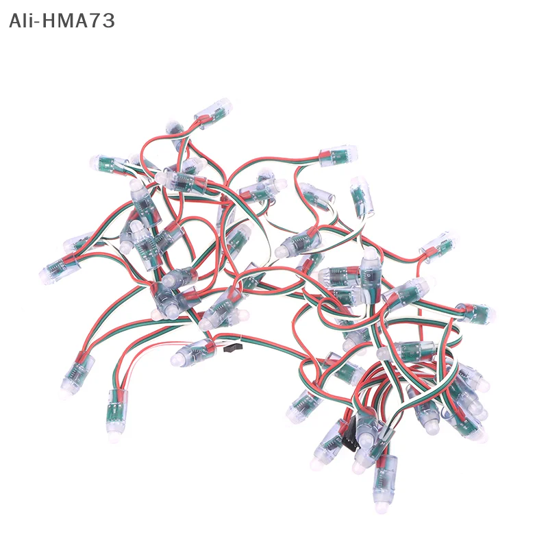 HMA73-50 шт. DC5V WS2811 полноцветный светодиодный пиксельный световой модуль 12 мм 14 см провода IP68 водонепроницаемые RGB цифровые светодиодные струны фестивальный декор