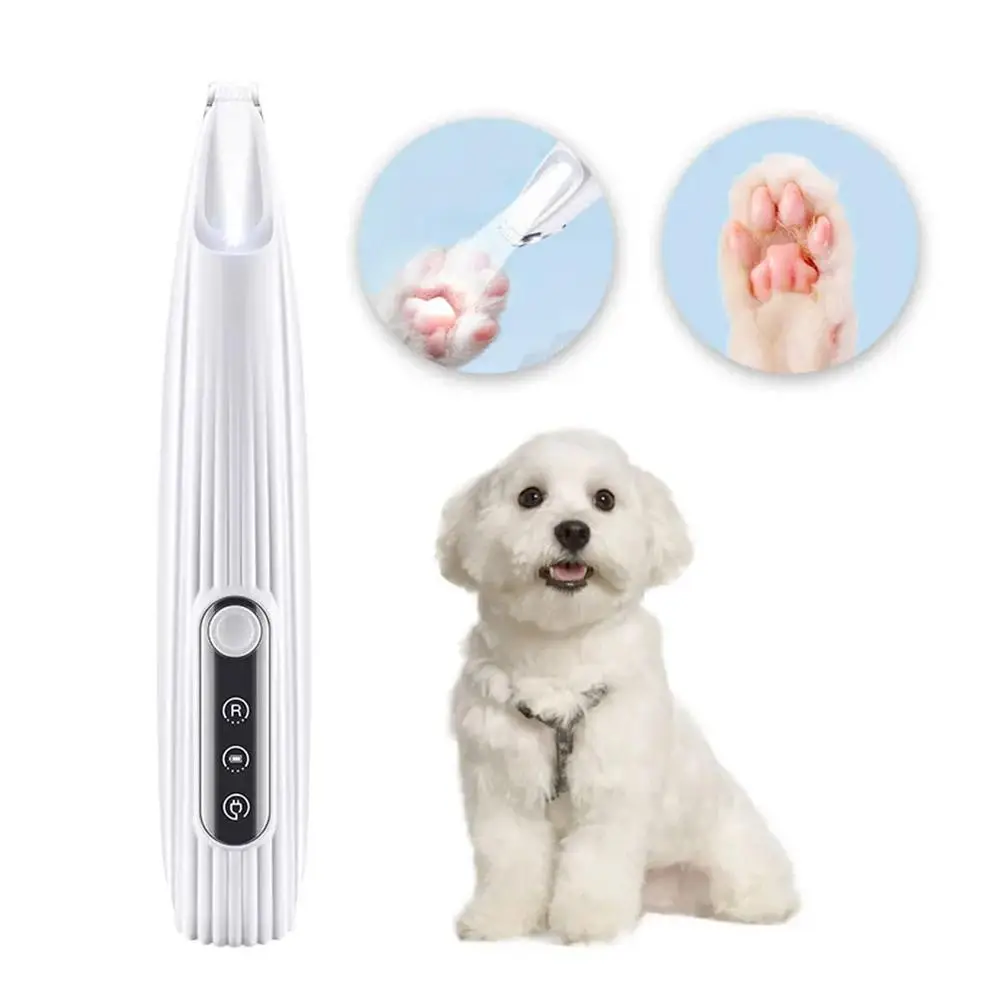 Pet Dog Electric Groomer Trimmer With Led Light Waterproof Hair Low Pet Hip Ear Paw Trimmer Shaver Foot Noise Foot Face D2h8