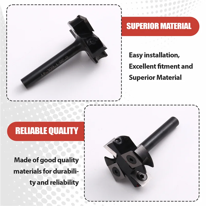 【People Favorite】Wood Planer Bit CNC Spoilboard Surfacing Router Bit 8Mm Shank Carbide Insert Milling Cutter Slab Flattening