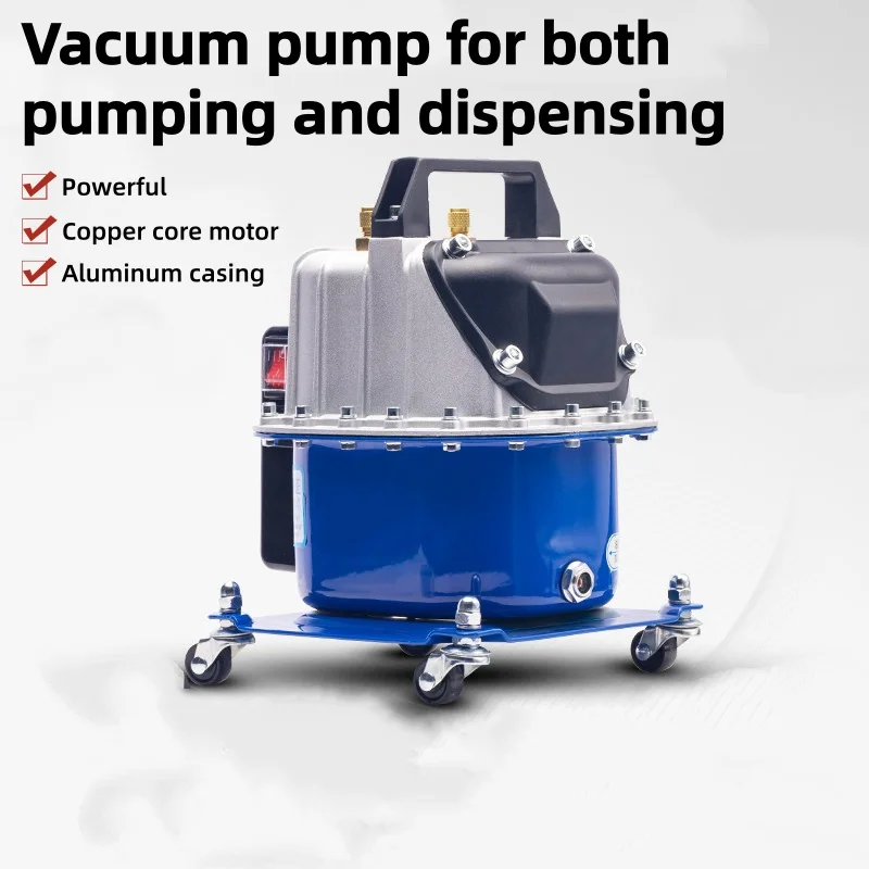 Mobile Wheeled Refrigerant Vacuum Pump Portable Carry Handle HVAC Air Conditioner Refrigeration Evacuation Pump