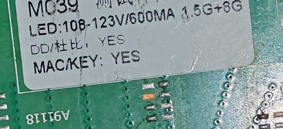 P150-2851V6.0 Fizyczne zdjęcie płyty głównej telewizora 4K z siecią Wi-Fi dla 108--123v 600ma 1.5G+8G v500dj7-qe1