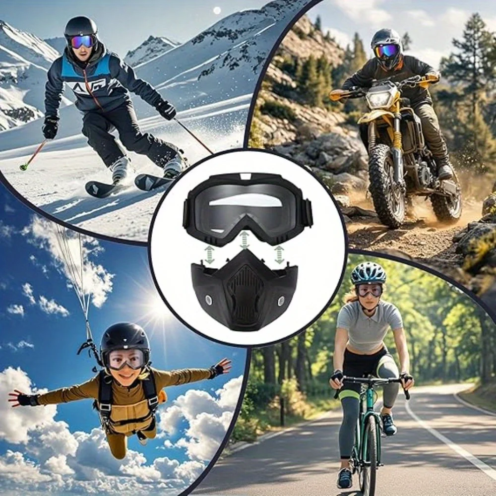 Outdoor-Sport Vollgesichtsmaske mit Farbigen Gläsern, 6 Farben Verfügbar, Modische Schutzmaske für Outdoor-Aktivitäten – Detail 5