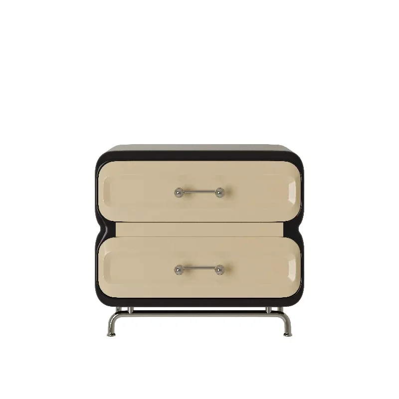 Modern minimalist design contrasting color bedside table, small apartment living room bedroom bedside locker
