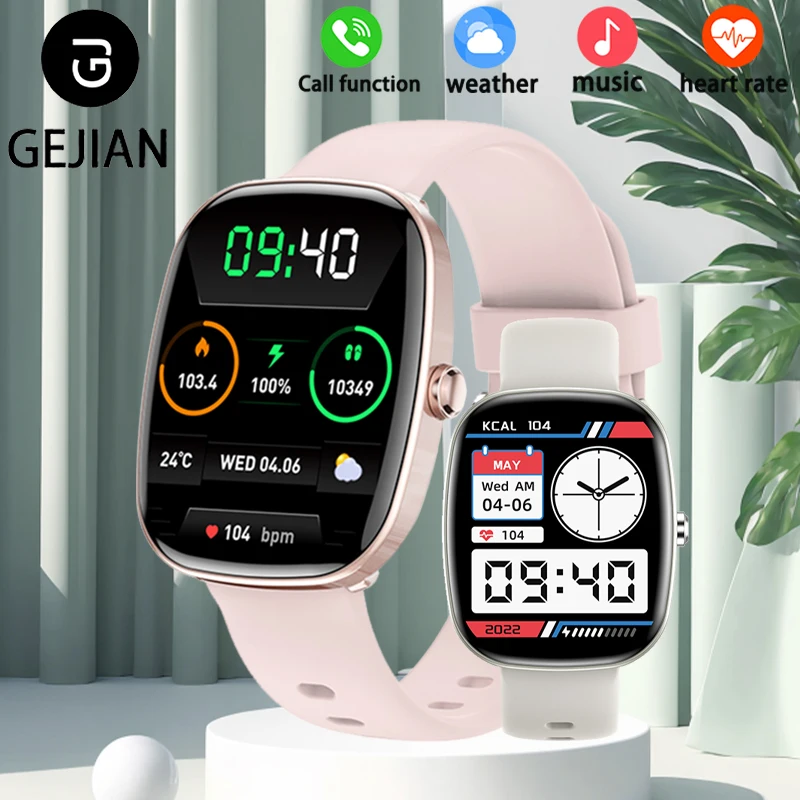 

GEJIAN 1,3-дюймовый TFT-экран с полным сенсорным экраном, разрешение 240*284, 5,3, Bluetooth-вызов, мониторинг сердечного ритма, мужские умные вызовы, новые часы