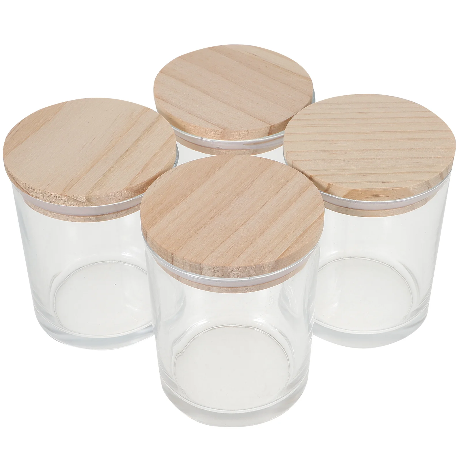 

4Pcs Glass Cups Empty Containers for Aromatherapy DIY Candles Craft Votive Holders Home Decor Tea Light Storage