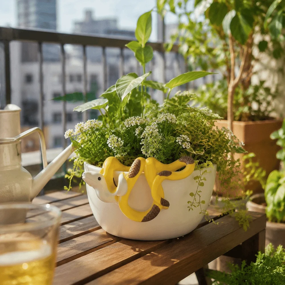 Gift Serpentine Shape Flowerpot Decoration Funny Resin Snake Ornaments Art Craft Garden Decoration Balcony