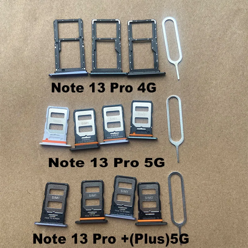 New For Xiaomi Redmi Note 13 Pro + Plus Sim Card Tray Slot Holder Socket Adapter Connector Repair Parts Replacement