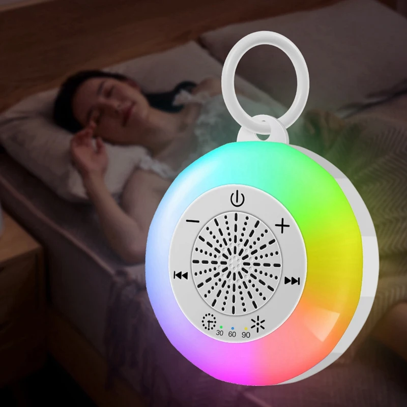 White Noise Sound Machine Kids Sleep Sound Player With Colorful Light Timer Noise Player Timed Shutdown For Baby Adult