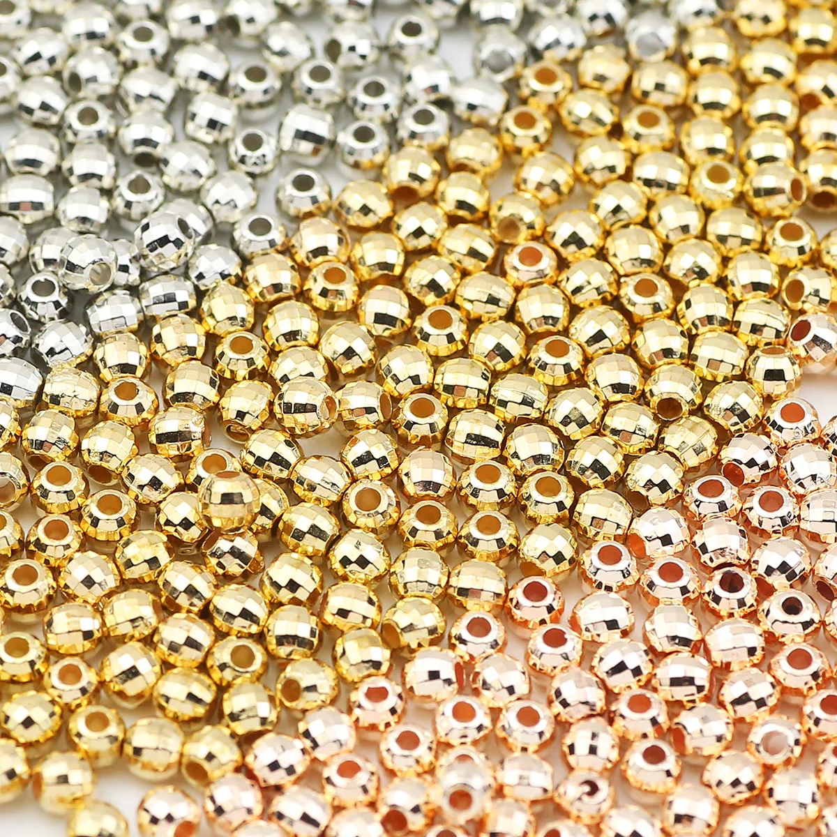 100 ~ 800 sztuk 4mm złoty posrebrzany CCB Earth Spacer luźne koraliki do tworzenia biżuterii DIY bransoletka naszyjniki kolczyki akcesoria — zdjęcie 6