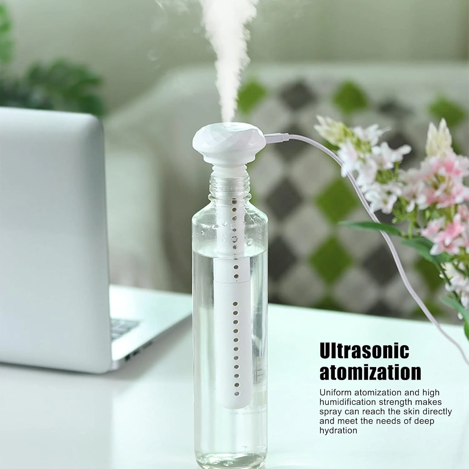 

Портативный мини-увлажнитель, настольный USB-увлажнитель для растений, офиса, детской спальни, очиститель прохладного тумана без контейнера для воды для