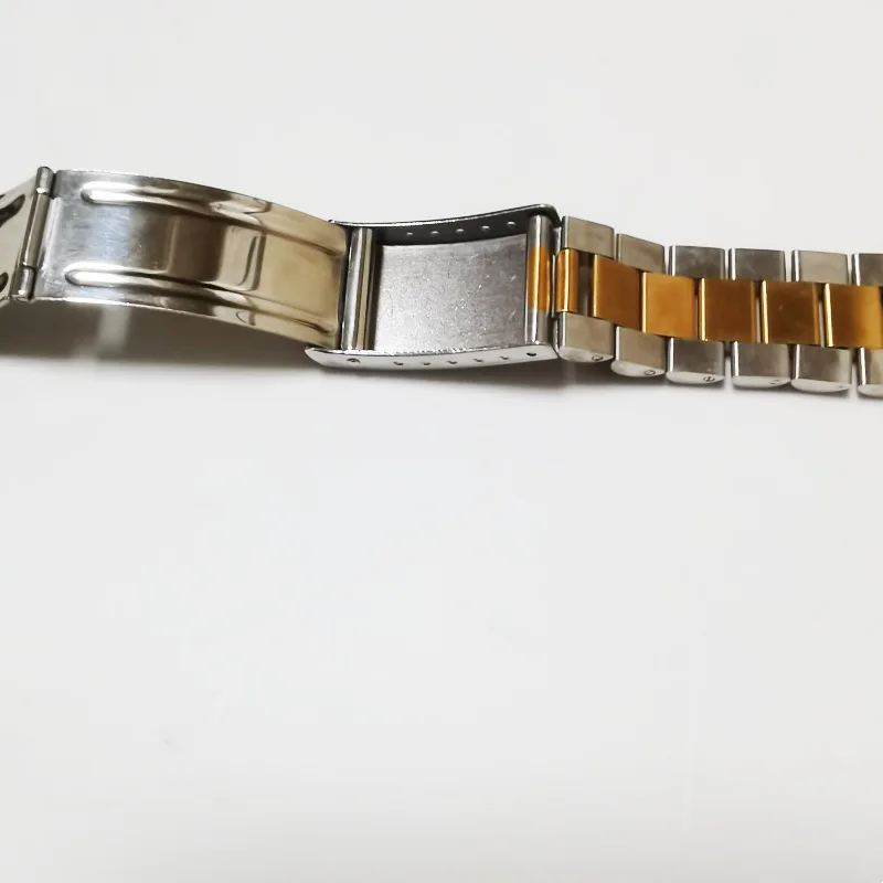 Middle Gold 18mm 20mm 22mm Stainless Steel Vintage Curved End President Watch Strap Band Bracelet Fits for RLX SKX Watch