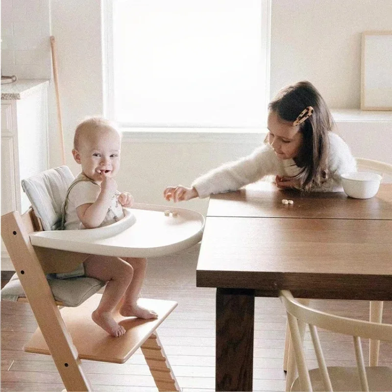 Cadeira de crescimento infantil, cadeira de jantar multifuncional para bebês, cadeira de aprendizagem ajustável, banco de escada de madeira maciça para crianças pequenas