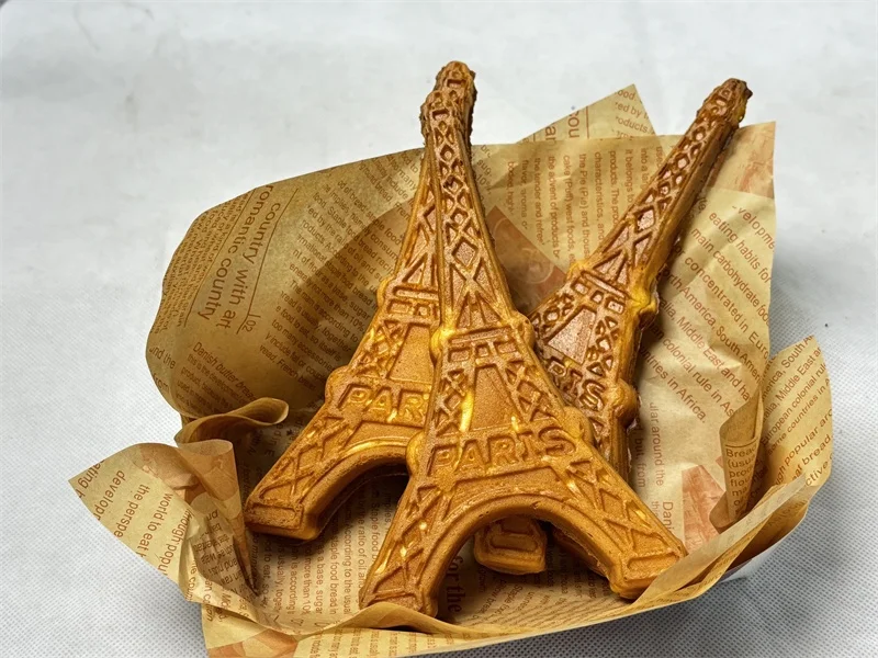 Commercial Tower Waffle Machine 3-piece Eiffel Tower Pancake Machine, Non-Stick Coating