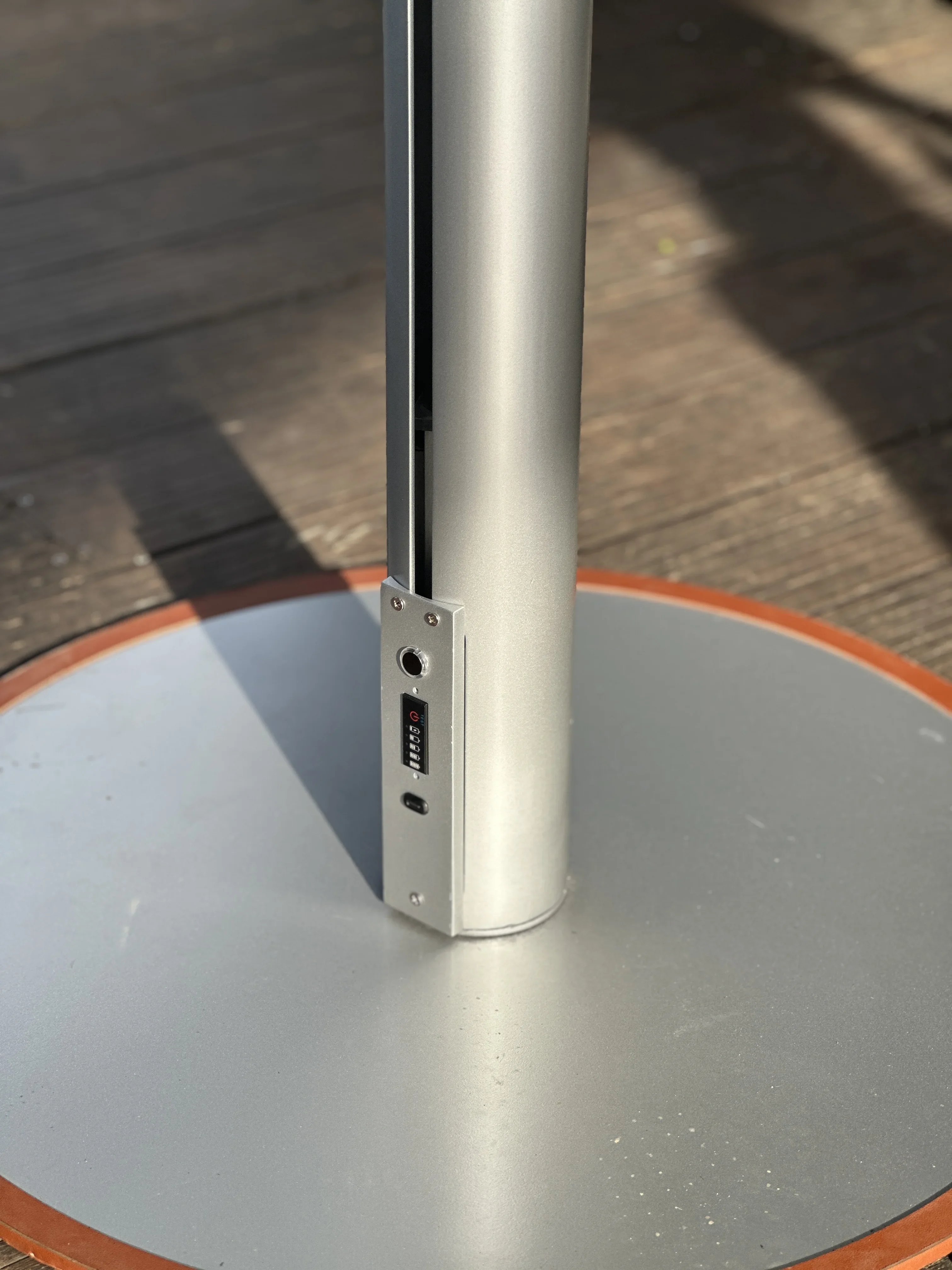 ht-  Aluminum Sun Umbrella Shrinkable Modern Design Outdoor Garden Light Touch Control Dimmable For Coffee Shop