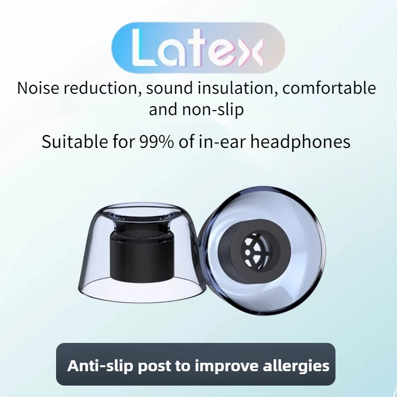 أطراف أذن من اللاتكس لـ Bowers & Wilkins Pi8 سماعات أذن من السيليكون نصائح مضادة للانزلاق للحد من الضوضاء سدادات الأذن