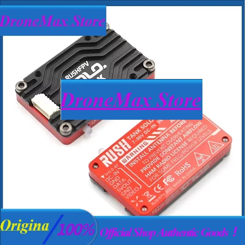 DroMaRUSH Solo Tank 5.8G VTX Video Transmitter CNC Shell 1.6W High Power Built-in Microphone Heat Dissipation Structure For RC F